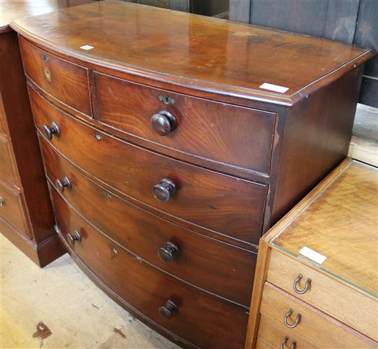 Mahogany bow front chest of drawers